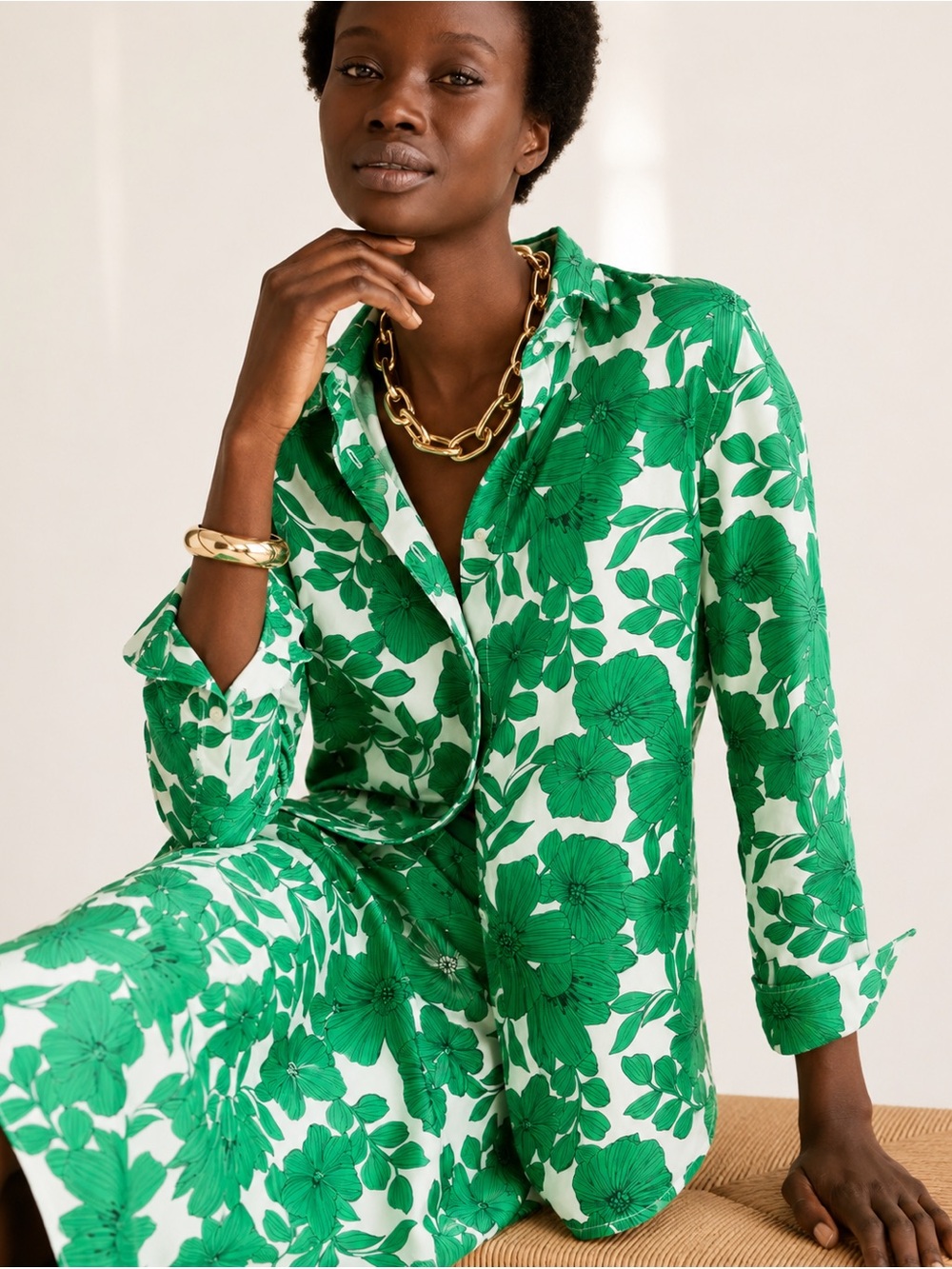 J.Crew | Classic-Fit Cupro-Blend Shirt Greenhouse Floral | Size 4 NWT